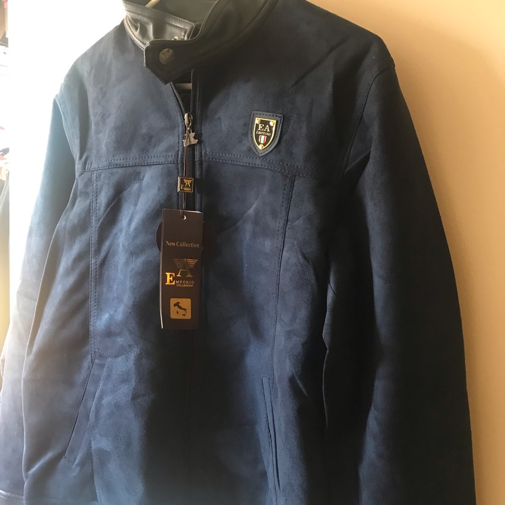 Suede leather jacket for men size medium